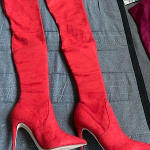 Sassy Red Steve Madden thigh highs